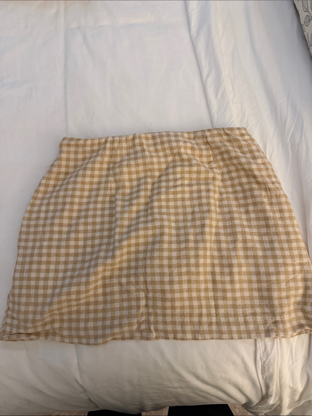 Abercrombie & Fitch Beige and White Gingham Mini Skirt - Picture 5 of 7